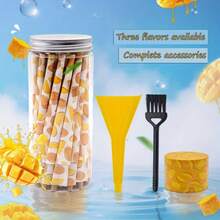 4 pièces/set Coffret cadeau d'accessoires pour fumeurs, comprenant 50 pièces de papiers à rouler pré-roulés en forme de cône avec des saveurs de fruits tropicaux, 1 pièce moulin à herbes en métal à 4 couches avec grattoir, 1 pièce remplisseur, 1 pièce brosse, outils ménagers, cadeau de Noël, accessoires pour fumeurs, fournitures de fête