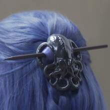 XJYHDY 1 Pc Gothic Pirate Octopus Hairpin - Vintage Octopus Hairpin Hair Accessories, Perfect For Cosplay, Halloween Theme Parties, Halloween Costume Accessories Hair Accessories, Octopus Dress Up Headwear Vintage Accessories (Black & Milky)