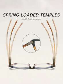 1pc/4pcs Plastic Multi-Color Geometric Full Frame Delicate Reading Glasses, +1.0 To +2.5 Magnification, Suitable For Daily Reading, Office, Home, Outdoor, Driving, Fits Various Face Shapes - 透明 - 查看 6