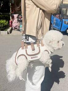 1 pezzo Zaino da trasporto per animali domestici - in poliestere per escursioni all'aperto, con design di cinghie e fibbie confortevoli
