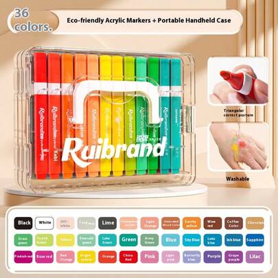1PC Ultimate Acrylic Marker Set - Vibrant, No-Bleed Markers For Paper, Rock & Crafts, Quick-Dry & Easy To Use, The Perfect Art Gift For Creative Kids