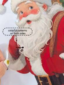 1pc Santa Claus Window Stickers - Static Attachment Christmas Holiday Decorations With Gifts, Residue Free Removable Home Door Glass Stickers - Easy To Apply PVC Christmas Decorations (30.48x40.64cm), Indoor Snowy Winter Scene - Multicolor - View 6