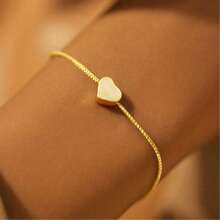 Crossed Heart Bracelet Plated In 925 Silver With 18K Gold - Vàng - Xem 4