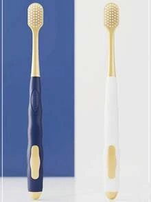 Brosse à dents manuelle pour adultes à tête large et souple pour le nettoyage des gencives, set de brosses à dents manuelles pour adultes (6 pièces par boîte), soin complet des dents et des gencives, apparence élégante (1 set)