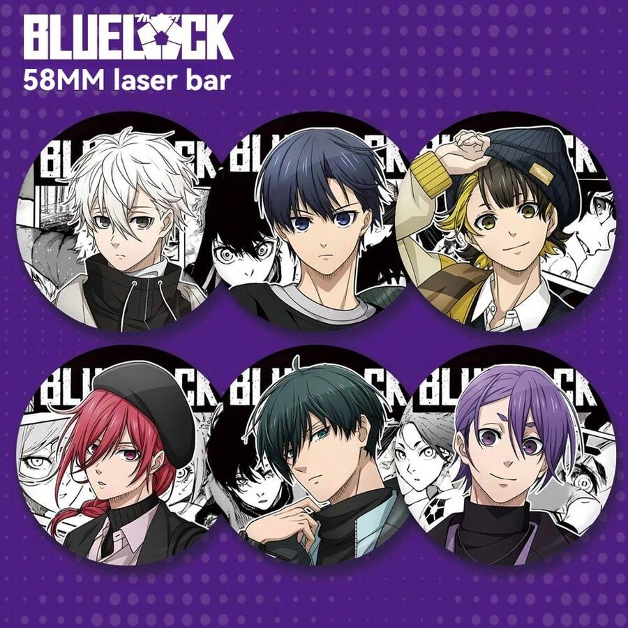 1 Piece, Spell Back To Battle Haikyu Badge, Expression Pack, Tinplate Laser Bar, 58mm Badge, Pin, Brooch, DIY Button Technology. - Multicolor - View 1