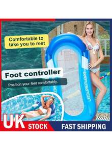 NetHong New Inflatable Lounger Chair Floating Row Beach Swimming Pool Aid Air Mat Bed Summer Holiday - Blue - View 4