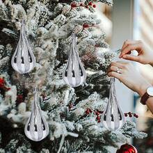 4 buc. Ornamente de Crăciun în formă de glob cu picătură de apă placate cu roșu/auriu/argintiu, decorațiuni suspendate pentru bradul de Crăciun