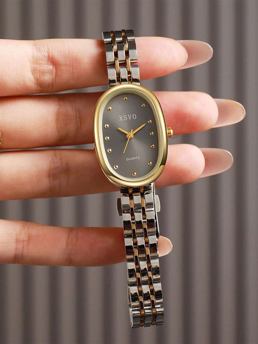 1 Stück/Set, ohne Geschenkbox, zierliche elegante Damenuhr, minimalistisch hochwertig elegant, verfeinertes Stahlarmband. Geeignet als Geburtstags-, Jahrestags- oder besonderes Geschenk für Freunde, Familie und Liebste. - Verschiedenfarbig - Übersicht 1