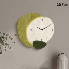 2 D plat, 1 pièce Horloge murale décorative minimaliste moderne et créative, mouvement à quartz super silencieux sans tic-tac, convient pour la décoration de la chambre, de la salle à manger, du salon, du bureau, du canapé et des murs, décoration d'intérieur