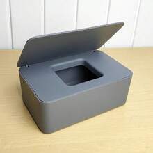 1pc Solid Color Minimalist Style Large Capacity Wet Wipe Box, Tissue Box For Storing Face Mask & Disposable Gloves - Multicolor - View 9