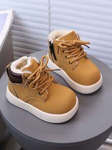 1 Paar Kinder Winter Neue Weiche Sohle Mode Vielseitige Rutschfeste Warme Stiefel, Mittel & Klein Kinder Breit Zehenschuhe Um Babyfüße Zu Entlasten