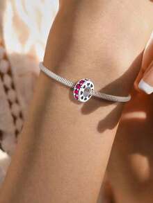 1PC 925 Sterling Silver Red Series Fashion Beads Fit For Women Bracelets Bangles DIY Jewelry Making And Daily Outfit Matching Jewelry Decoration For Girls