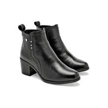 BOTIN DE PIEL COLOR NEGRO PARA EXTERIOR - Negro - Ver 3