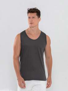 Men's Casual Gym Comfortable Premium Tank Top - Grey - View 6