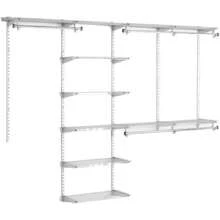 Configurations Deluxe Custom Closet Kit 48 Ft. Adjustable Metal Wire Shelving Titanium Finish Expandable Organization System Hardware Included For Home Closet Pantry Laundry Mudroom