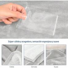 Manta Doble para Cama o Sofá, Manta Ultra Suave y Transpirable, Material de Alta Calidad, Adecuada para Climas Fríos, Manta Cálida de Shearling, Ligera, 180 * 200 cm (Color Perla, Doble) - gris - Ver 10