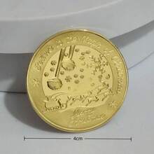 3/5/10pcs Alloy Plated Santa Claus Commemorative Coins For Christmas Eve, New Year Party Gifts, Decorations