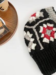 1pc Hand-Crocheted Balaclava Hat, Personalized Funny Cute Winter Outdoor Warm Knitted Beanie With Neck Cover, Unisex Windproof Ski Mask Cap, Women/Men Winter New Warm Knit Hat - Multicolor - View 5