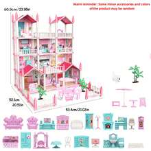 4/7/11/14 Rooms DIY Interactive Building Castle Dollhouse Set, Princess Castle Playhouse Toy, Suitable For Girls Pretend Play, Includes Furniture And Accessories, Gift Toy For Children 3-8 Years Old - Multicolor - View 13