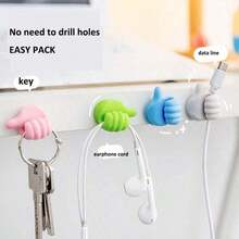 Thumb Hook Hub, And Cute Data Storage And Organizer, Desktop Tidy-Up, Thumb Sticky Hook For Office, Dorm And Home Use Cable Organizer Charger Accessories