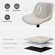 Hawsaiy Adjustable Bar Stools Set Of 2, Swivel Counter Height Bar Chairs With Back, Modern Technical Fabric Barstools Kitchen Island Home, Light Gray