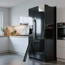 1 Roll Of Glossy Contact Paper, Self-Adhesive Wall Stickers, Detachable PVC Wallpaper, That Is, Peeling Large Flower Stone Pattern Wallpaper, Suitable For Kitchen, Bedroom, Living Room, Countertop Furniture Decoration Wallpaper Roll, Home Decoration And Furniture Renovation 15.74x196.85inch - Black - View 13