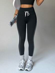 Leggings de activewear con cordones para mujer, perfectos para atuendos de invierno