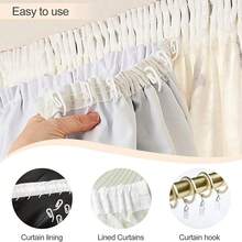 50/100/200 个塑料窗帘钩，窗帘钩，优质重型窗帘钩，适用于窗户、门和浴帘（白色） - 彩色 - 查看 8