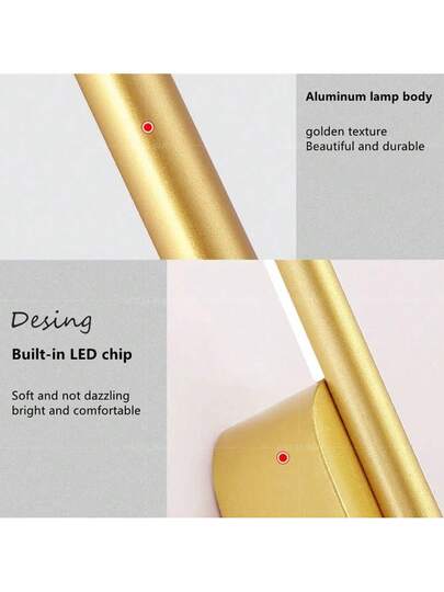 1pc LED Strip Light, Rechargeable/Non Rechargeable, 60/50CM, Goud Minimalist Line Wand Lamp, Corridor, Balcony, Creative TV Background, Living Room, Bedroom Bedside Lamp view 8