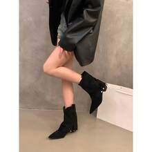 Women Western Boots - Khaki - View 5