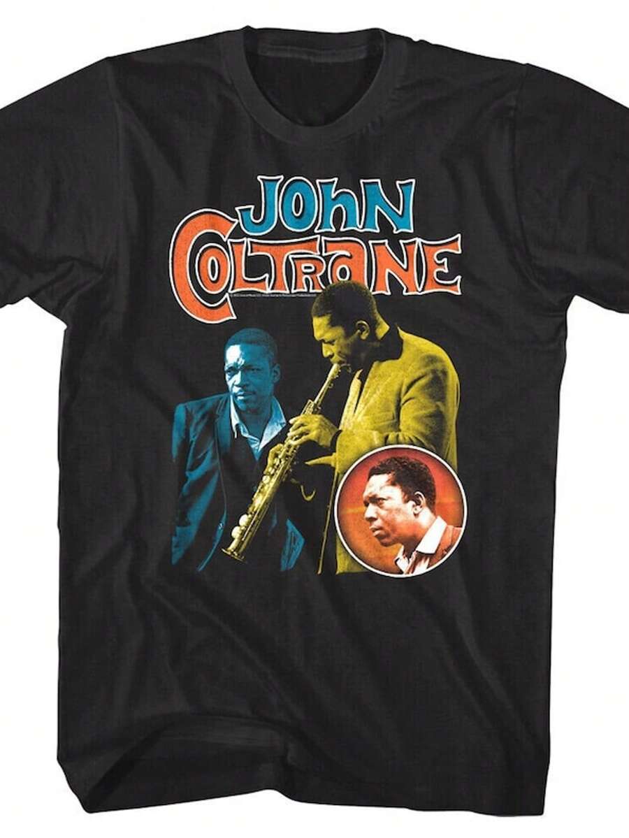 John Coltrane T-Shirt Jazz Saxophone Multiphonics Concert Tees - màu đen - Xem 1