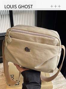 Multi-Layer Small Cloth Bag, Women's Crossbody Bag, Fashion Casual Nylon Lightweight Large Capacity Women's Shoulder Bag, Suitable For Work, Commuting, Daily Outings, Shopping And Dates - Khaki - View 2