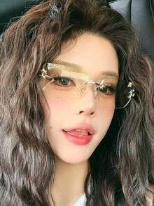 1pc Square Frameless Star Design Fashion Glasses For Women