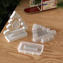 SILIKE LUFEI DIY Resin Mold 2pcs Christmas Tree Snowflake Pendant Decor Mold Home Decoration Tabletop Resin Plaster Silicone Mold - Christmas Molds - View 3
