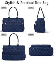  Teacher Tote Bag 15.6 Inch Laptop Bag For Women Work Bag Laptop Tote Nurse Bag Professional Computer Messenger Bag, Laptop Briefcase For Office, College, Nursing, Large Utility Tote Messenger Shoulder Bag, Best Teachers Day Gift ﻿ - 藏蓝色 - 查看 8