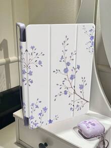 这款精美可爱的卡通紫色花草双面彩绘亚克力透明水晶背壳具有防震功能，适用于 iPad 第七代、第八代（10.2 英寸）和第十代。它内置笔槽，支持睡眠唤醒功能/多种折叠支架方式。这些都是绝佳的万圣节和新年礼物。 - 彩色 - 查看 6