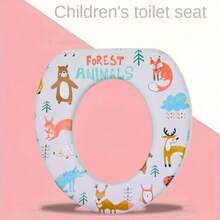 NF0490003 Reductor de asiento de inodoro para bebé con estampado de cochecito azul. Fabricado en plástico polipropileno. Apto para niños a partir de 1 año y 6 meses. La edad mínima de uso es de 2 años. Peso máximo soportado: 20 kg. Con sistema de plegado. Asiento acolchado. Diseño antisalpicaduras. Dimensiones: 3cm de alto x 28cm de ancho x 30cm de largo. - Blanco - Ver 2