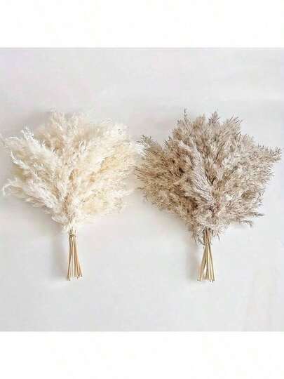 10 件/20 件/30 件白色人造蒲苇草装饰 17.3 英寸小号假芦苇羽毛花束，棕色蒲苇草装饰波西米亚风格房间花卉装饰婚礼花瓶门花环装饰，卧室装饰，波西米亚风婚礼装饰，地板装饰，仪式背景人造花束，母亲节礼物，生日周年纪念礼物，DIY 花环装饰