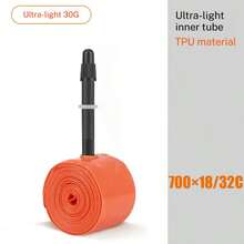28g Ultra-leichter Fahrrad-Schlauch, TPU-Material, leichter Fahrrad-Schlauch mit französischem Ventil, geeignet für Rennrad, kompatibel mit Felge, Scheibenbremse, Reifen