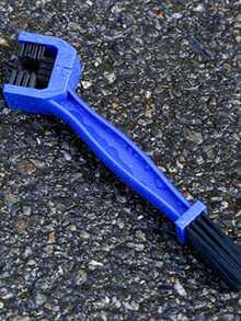 Cepillo de cadena, cepillo de limpieza de bicicletas, limpiador de cadenas, arandela de cadena, cepillo de tres lados para cadena de motocicleta, herramienta de limpieza, herramienta de limpieza de cepillo de cadena de bicicleta - Azul - Ver 1