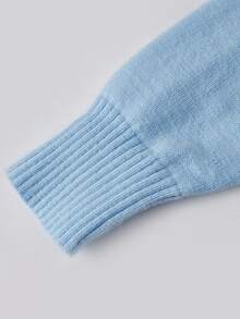 Women Knit Sweater Long Sleeve Crew Neck Fish Pullover Warm Sweater For Fall Winter - Blue - View 8