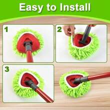 Mop Replace Head For O Cedar, Spin Mop Heads Replacements For Ocedar Easywring 1 Tank Spin Mop, Chenille Duster For Ocedar Mop Include 3 Pack Microfiber Chenille Mop Pad For Ocedar Spin Mop - MàuB - Xem 6