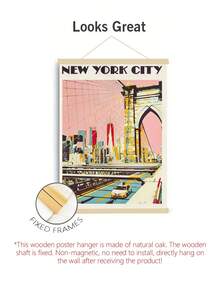 1 tấm tranh canvas phong cách cổ điển thành phố New York, hình ảnh cầu Brooklyn theo phong cách retro, tranh trang trí tường New York cổ điển, thích hợp cho phòng khách, phòng ngủ, văn phòng tại nhà - Không khung - Nhiều màu - Xem 10