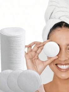 200/150/100/50 miếng bông tẩy trang tròn tái sử dụng, mềm mại, ít gây kích ứng, thích hợp cho mặt, mắt, chăm sóc da và tẩy trang. - Nhiều màu - Xem 1