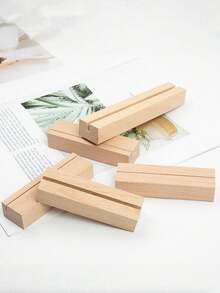 1 pieza Soporte de madera para tarjetas postales, Soporte de escritorio creativo para tarjetas, Soporte para calendario, Exhibidor de tarjetas de presentación, Base de madera maciza de haya - Multicolor - Ver 2