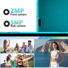 Coopers Android 15 Tablet, 10.1 Inch WIFI Tablet PC, 3GB RAM, 32GB ROM, Support 1TB Expandable, Quad-Core, 2.4G+5G WiFi, Dual Band WiFi6, HD IPS Screen, 2MP + 5MP Dual Camera, 1280 * 800 IPS HD Touch Screen, 6000mAh Battery, Support Widevine L1(No Adapter) ﻿ - Green - View 3
