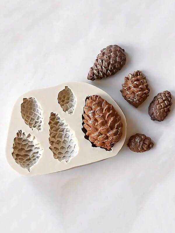 1pc Christmas Pine Cone Silicone Mold, Candle Mold, Soap Mold, Resin Molds, DIY Soft Pottery Clay Drop Glue Decorative Mold, Hand Decorative Art Tools