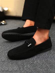 1 Pair Men's Loafers, Casual Slip-On Boat Shoes, Moccasins, Flat Driving Shoes, Business Formal Shoes (Please Order One Size Up) - Black - View 5