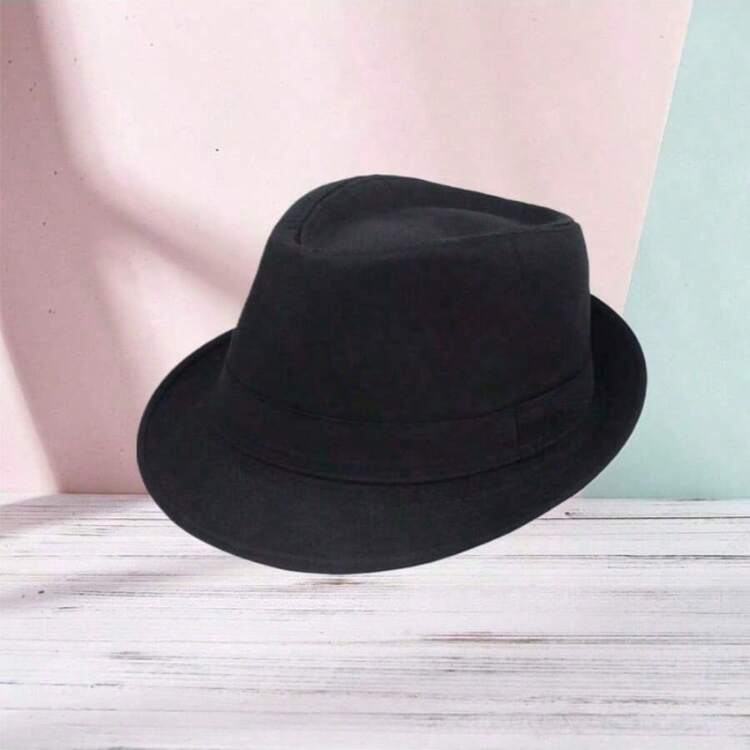 1/2 pares de sombrero de jazz unisex de moda, sombrero de copa clásico para uso diario, fiesta, escenario, protección contra el frío en otoño/invierno - Negro - Añade 2