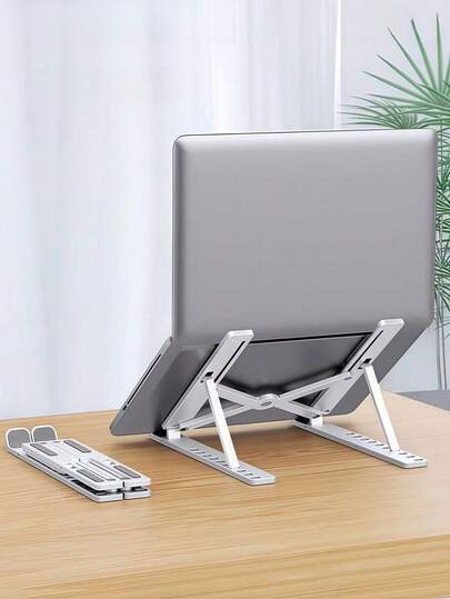 1 pieza Soporte plegable y ajustable para portátil, base de enfriamiento de escritorio, soporte portátil para todas las modelos de portátiles, material de plástico, 10 ángulos ajustables